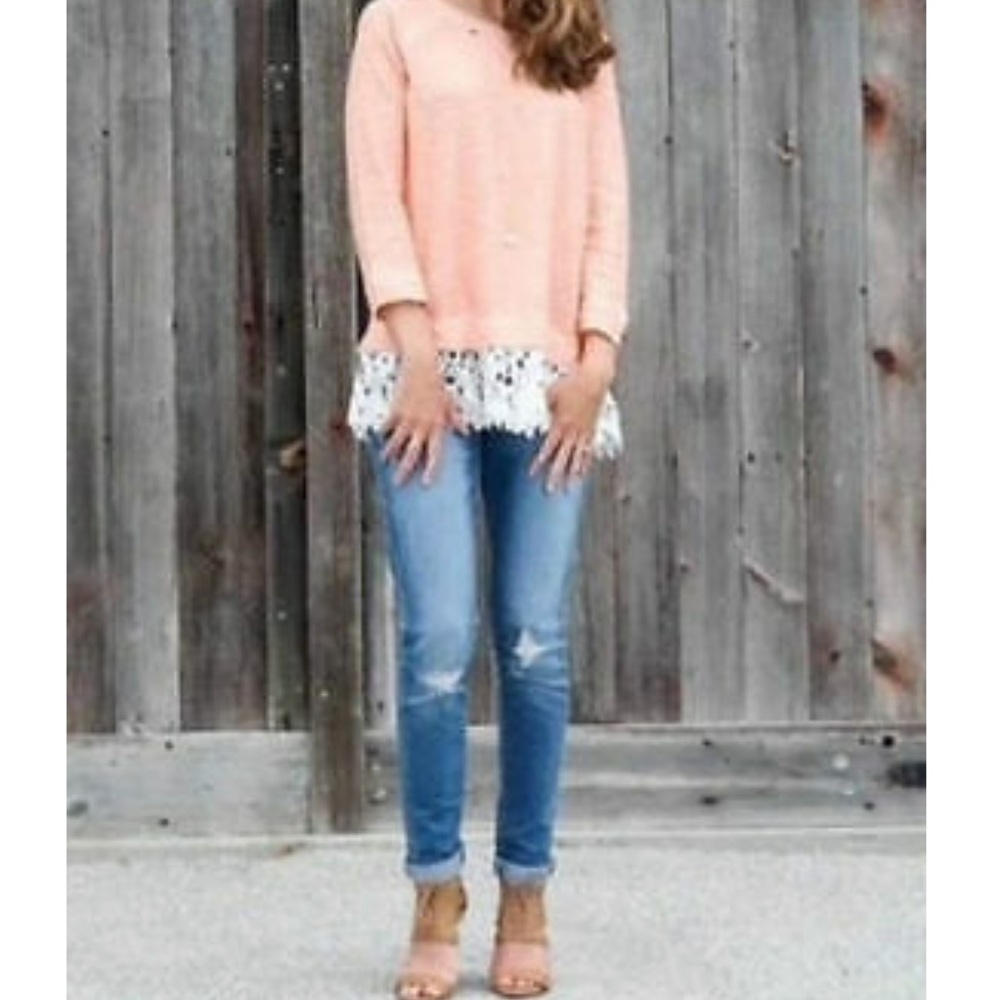 ANTHROPOLOGIE Sunday in Brooklyn Ruffled Citrus Pullover